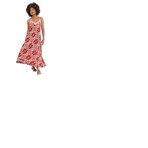 Joe Browns Beaded Strap Printed Maxi Dress Robe, Rouge, 42 Femme
