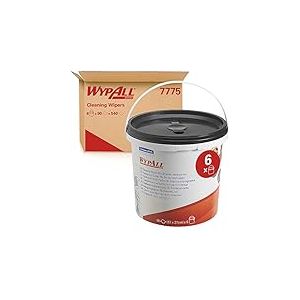 Lingettes nettoyantes WypAll 7775 - 6 barils de 90 formats pr&eacute;-impr&eacute;gn&eacute;s, verts
