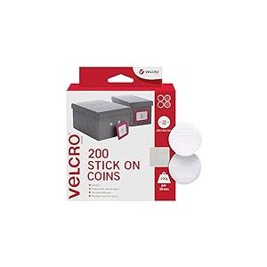 VELCRO Marque | Pastilles Adh&eacute;sives | Pastilles Autocollantes Double Face &agrave; Crochets et Boucles, Parfaites pour la D&eacute;coration Int&eacute;rieure et L&rsquo;usage Domestique | Blanc | 19 mm x 19 mm | Paquet de 200