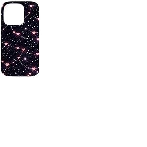 Motif c&oelig;ur Rose &eacute;toile Mignon Nuit Romantique Ciel &eacute;toil&eacute; Coque pour iPhone 14 Pro