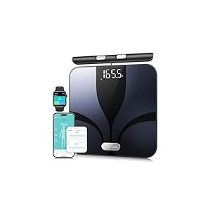 Posture Balance Pese Personne Intelligent, 8 &Eacute;lectrodes Pese Personne Imp&eacute;dancem&egrave;tre 28 Indicateurs (IMC/Graisse Corporelle/Prot&eacute;ines/Muscle) avec App Bluetooth, 180 kg avec Fonction Vocale