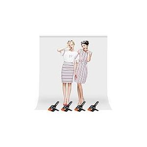 Heysily Toile de Fond Blanc Photo 2x3m - Toile Blanche Backdrop Lavable pour Anniversaire, Studio Photo, Streaming, Youtube et Production Vidéo, Portable & Pliable Backdrop avec 4 Pinces