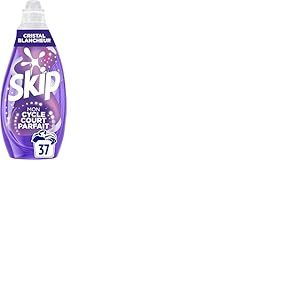 Skip - Lessive Liquide - Cycle Court Cristal Blancheur - Ravive le blanc et combat le jaunissement - Résultat optimal en cycle court - 37 Lavages