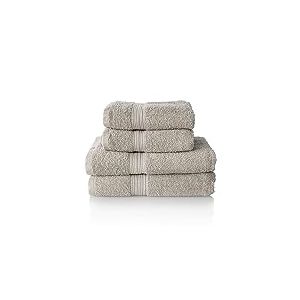 ALCLEAR - Lot de Serviettes éponge de qualité supérieure, Gamme Disponible en 6 Coloris et 5 Tailles, Coloris : Gris Agent, 2 Serviettes pour de 70 x 140 cm et 2 draps de Bain de 50 x 100 cm