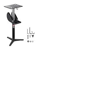 VEVOR Support de Touret &agrave; Meuler avec Plaque de Montage 31,5 x 25,4 cm, Socle de Meuleuse d'&Eacute;tabli R&eacute;glable en Hauteur sur 5 Niveaux avec Compartiment de Rangement de Meule, Base en Fonte Robuste