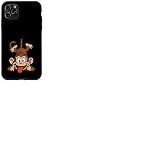Dr&ocirc;le de Singe Suspendu &agrave; l'envers en tirant la Langue Coque pour iPhone 11 Pro Max