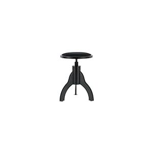Gewa Siège de Piano Deluxe (Construction en Bois Massif, Assise Ronde, Trois Pieds moulés, diamètre 35 cm, Tige métallique, Hauteur de 45 à 60 cm), Noir Mat