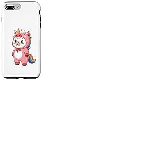 Costume de Lama Kawaii en Licorne pour Filles et Enfants Amateurs de Licorne Coque pour iPhone 7 Plus/8 Plus