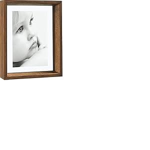 MASCAGNI - Cadre photo en bois massif avec deux verres - Couleur Foncé Taille Verre 18x23cm - Rectangle