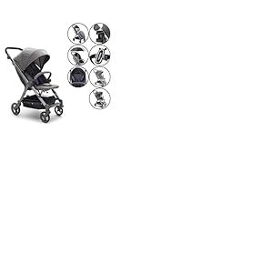 Twistshake 7 en 1 Poussette Pliante pour Bébé | Porte-Gobelet+ Support pour Téléphone + Moustiquaire + Housse de Pluie + Porte-Parapluie + Appui-Tête + Couverture | Pliable - Poussette Légère | Gris