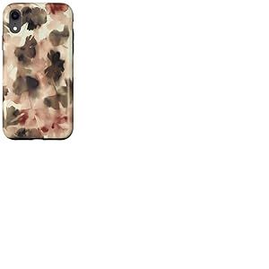 Moody Ginkgo Leaves Abstract Botanical dans des Tons automnaux Coque pour iPhone XR