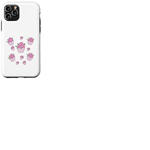 Illustration Mignonne du d&eacute;sert Rose Cupcakes et Roses Coque pour iPhone 11 Pro