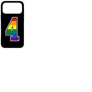 Arc-en-Ciel Num&eacute;ro 4 &Eacute;quipe Junior Sports Uniforme Num&eacute;rot&eacute; Coque pour iPhone 17 Pro Max