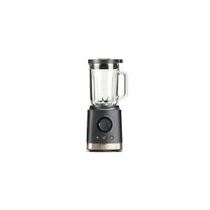 BLACK+DECKER BXJB1800E - Mixeur blender 1800W, récipient en verre de 1.8L, régulateur de vitesse, fonction Turbo, Smoothie et Glace, 6 lames en acier inoxydable, broyeur de glace, couleur grise