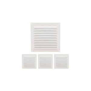 Amig - Grille de ventilation carrée en Aluminium | Grilles d'aération pour sortie d'air | Idéal pour plafond de cuisine et de salle de bain | Dimensions : 150 x 150 mm | Couleur: Blanc (Lot de 4)