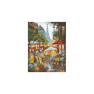 Letistitch Kit de point de croix Motif fleurs printanières Paris Relaunch