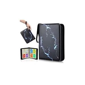 VYYTYYA Classeur Carte avec Fermeture &eacute;clair Scell&eacute;e, 65 Pages, 520 Poches, Classeur Toploader, Album Carte &eacute;tanche en PU, Double Face, Compatible avec MTG, Cartes de jeux(Minimaliste)