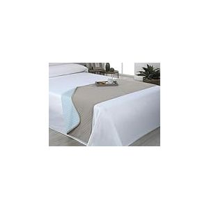 Estoralis - AVA | Chemins de lit Doux et Soyeux | Tissu matelass&eacute; r&eacute;versible | Beige/Bleu Ciel | pour lit de 80/90 cm. (60 x 160 cm.) Couvre-lit de Couleur contrast&eacute;e.