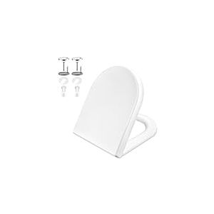 GRIFEMA G951 Abattant WC Premium - R&eacute;sine UF Antibact&eacute;rien et Inrayable - Ne Jaunit Pas - Finition C&eacute;ramique - Fermeture Silencieuse - D&eacute;gagement Rapide Nettoyage Facile - Forme D[Exclusivit&eacute; Amazon]