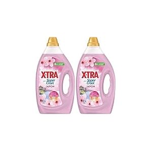 X-Tra par Super Croix -Lessive Liquide - Japon - Fleurs de Cerisier & Th&eacute; Vert - Moment Evasion - Experience Sensorielle - Parfum Intense - Longue Dur&eacute;e - Efficace d&egrave;s 20&deg;C - 42 Lavages (Lot de 2)