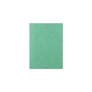 DONAU 8643080-06PL Premium Lot de 10 chemises &agrave; &eacute;lastiques en carton color&eacute; solide enduit de cire avec 2 &eacute;lastiques Vert Format A4