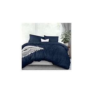 Utopia Bedding - Parure de lit 3 pi&egrave;ces avec Fermeture &eacute;clair pour lit Queen-Size - 1 Housse de Couette avec 2 Housses de Coussin - en Microfibre bross&eacute;e Douce - 228 x 228 cm (pour lit Queen-Size,
