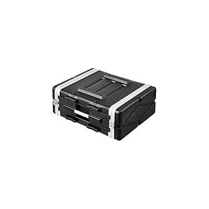 VEVOR Mallette Rack 4U Profondeur 488,95 mm Valise de Transport Coque en ABS avec Poign&eacute;e, Loquets Papillon Robustes, Panneaux Avant Arri&egrave;re Amovibles, pour Amplis, Mixeurs, R&eacute;cepteurs de Microphone