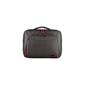 Mallette classqiue pour ultrabook 11/13'' ou Ultra Tablette Grise Touche de Rouge. 1 Poche Avant Organizer. Bandouli&egrave;re.