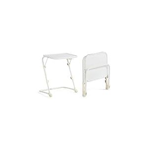MEUBLE COSY Petit Bureau Pliant Hauteur réglable Table d'Ordinateur Portable sans Assemblage Requis Poste de Travail Pliante Plateau Inclinable pour Petits Espaces, Blanc