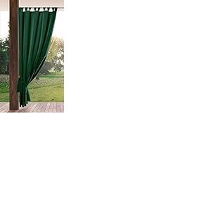 Eurofirany Garden Rideau Ext&eacute;rieur avec Onglet en Haut - 1 pc. Rideau Imperm&eacute;able, Coupe-Vent, Fermeture Velcro, Rideau pour Pergola, Gazebo, Terrasse, Pavillon, 155x220 cm, Vert Fonc&eacute;