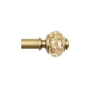 USFOOK Tringle à rideaux de 81,3 à 147,3 cm (0,8 à 1,5 m), tringle à rideaux télescopique pour fenêtre, décoration d'intérieur avec embouts translucides dorés de luxe