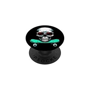 Tête de Mort Skater/Skateboard Tête de Mort PopSockets PopGrip Adhésif