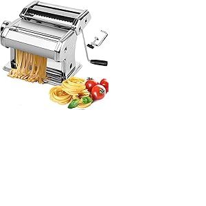 Joejis Machine &agrave; nouilles et &agrave; p&acirc;tes en acier inoxydable laminoir a pate manuel avec 9 r&eacute;glages d'&eacute;paisseur machine &agrave; pate facile &agrave; utiliser pour des fettuccine des spaghetti des ravioli etc