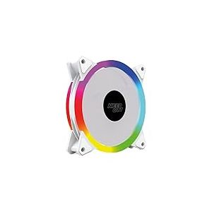 Watio Wave Ventilateur auxiliaire - Ventilateur de 120 mm, éclairage ARGB, design blanc, idéal pour améliorer la circulation de l'air dans le système