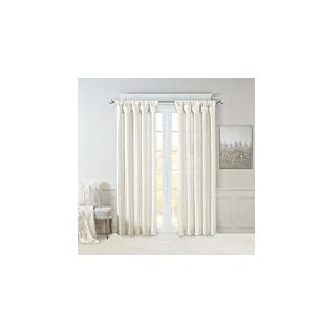 Madison Park Emilia Rideau Simple en Soie synth&eacute;tique avec Doublure d'intimit&eacute;, languettes torsad&eacute;es &agrave; Faire soi-m&ecirc;me, Rideau de fen&ecirc;tre pour Salon, Chambre &agrave; Coucher et dortoir, 213,4 x 127 cm (L x