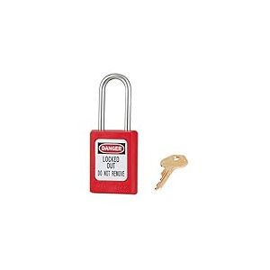 Master Lock S31RED Cadenas de Consignation en Thermoplastique pour Installations Mécaniques, Rouge, Anse 3,8 x 1,6 cm