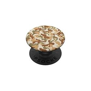Motif Camouflage du d&eacute;sert r&eacute;p&eacute;t&eacute; de Formes de Camouflage Neutre PopSockets PopGrip Adh&eacute;sif