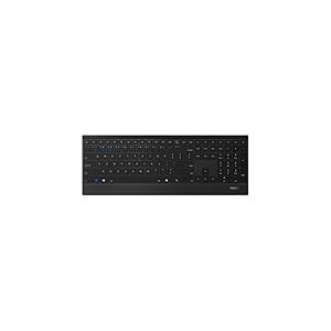 RAPOO 9500M Wireless Keyboard Mouse Set Wireless Deskset 1600 DPI Sensor 12 Months Battery Life Flat Aluminium Design DE Layout QWERTZ PC & Mac - Black