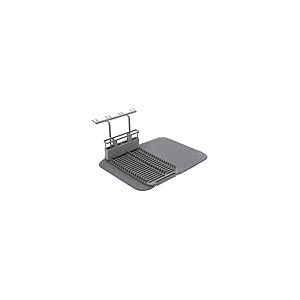 Wintem Égouttoir à Vaisselle Pliable avec Tapis Absorbant Les Gouttes en Microfibre 61 x 45 x 27 cm Gris – Gain de Place et avec Une Grande capacité de séchage – Lavable au Lave-Vaisselle et Facile à
