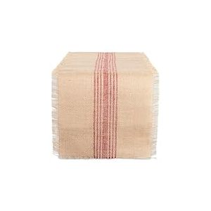 DII Chemin de Table de Cuisine, en Jute, Rouge, 35,6 x 182,9 cm