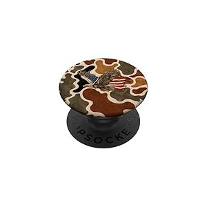 Vintage Eagle Camo Hunting Brown Camouflage Esth&eacute;tique Mignon PopSockets PopGrip Adh&eacute;sif
