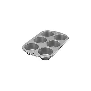 Wilton Moule à muffins Jumbo - Recette droite - Antiadhésif - 6 trous - 7 cm x 24,8 cm x 36,2 cm