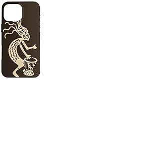 Kokopelli avec Symbole de Dieu Tambour de Joie et de fertilit&eacute; Coque pour iPhone 16 Pro Max