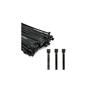 ERKO 100 pi&egrave;ces d'attaches de c&acirc;ble professionnelles 200 x 4,8 mm Poign&eacute;e de tirage de c&acirc;ble r&eacute;sistante aux rayons UV Poign&eacute;e d'attache de c&acirc;ble couleur noire, r&eacute;sistante &agrave; la temp&eacute;rature