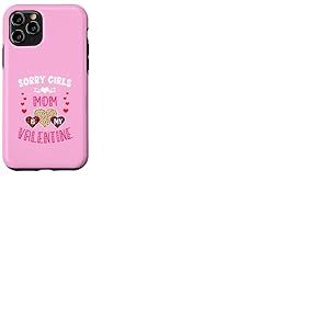 Sorry Girls Mommy is My Valentine C&oelig;urs l&eacute;opard et Plaid Coque pour iPhone 11 Pro