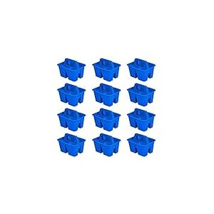 Storex Lot de 12 mini paniers de salle de classe, organiseurs polyvalents avec poignée, bleu, 01062U12C