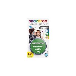 Snazaroo - Peinture Pour Visage et le Corps, Maquillage Pour Visage et D&eacute;guisement, Pour Enfants et Adults,Fard Blister 18 ML, Couleur Vert