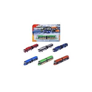 Majorette Man City Bus ou Avenio Tram (1 Miniature) – Bus Jouet ou Tramway en métal avec Roue Libre, Choix aléatoire de 6 modèles de véhicules pour Enfants à partir de 3 Ans, Environ 20 cm chacun