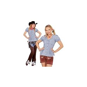 W WIDMANN MILANO Party Fashion - chemisier, bavaroise, chemisier en costume traditionnel, chemise femme, fête de la bière, cowgirl, shérif