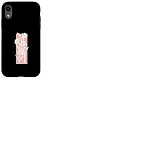 Motif à rayures et fleurs de pêche Coque pour iPhone XR